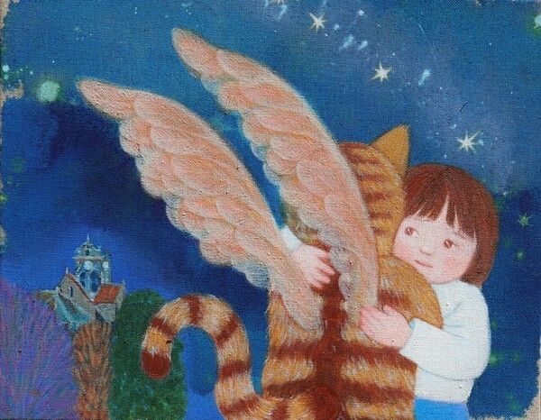 Hug(호돌), 34.8x27.3cm, 리넨에 아크릴 채색, 2026.
