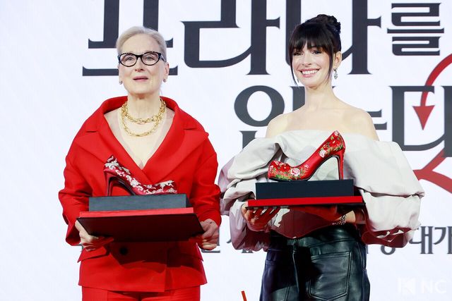 배우 메릴 스트립, 앤 해서웨이. 사진=김규빈 기자