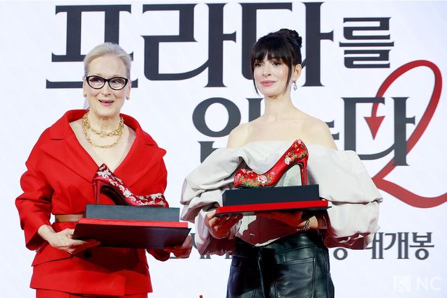 배우 메릴 스트립, 앤 해서웨이. 사진=김규빈 기자