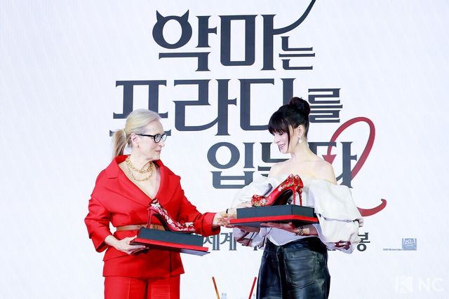 배우 메릴 스트립, 앤 해서웨이. 사진=김규빈 기자