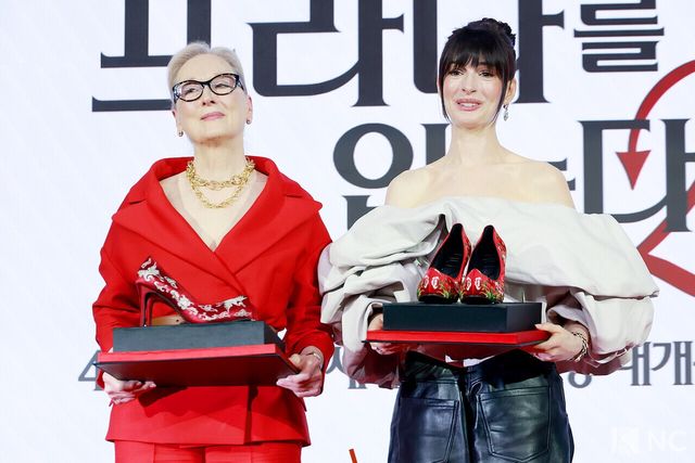 배우 메릴 스트립, 앤 해서웨이. 사진=김규빈 기자