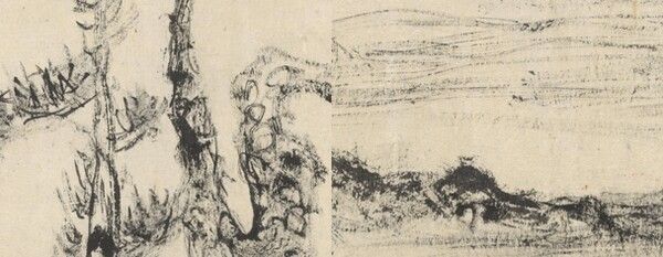 김정희 '세한도' 속 나무 부분. 사진=국립중앙박물관