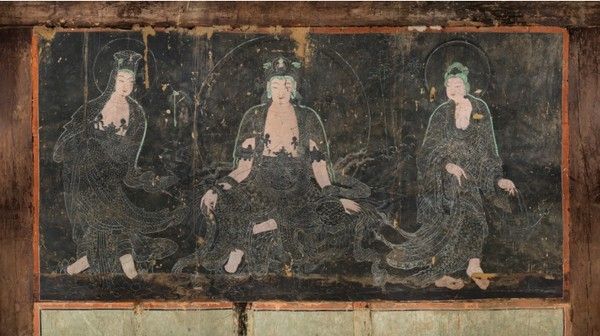 양산 신흥사 대광전 삼관음보살벽화. 사진=경상남도청