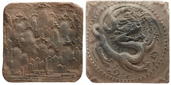 Landscape Pattern Brick and Dragon Pattern Brick. Photo by National Museum of Korea.