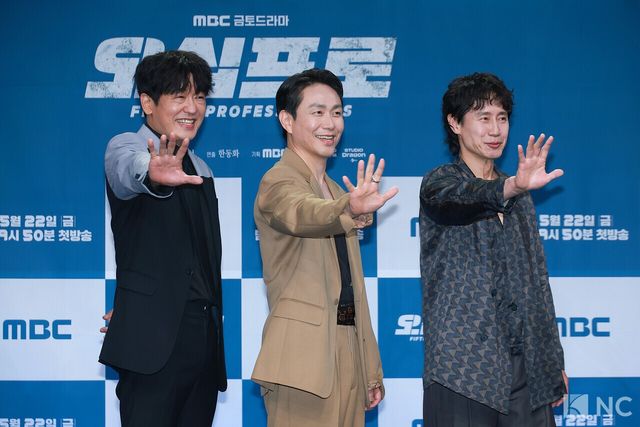 배우 허성태, 오정세, 신하균. 사진=김규빈 기자