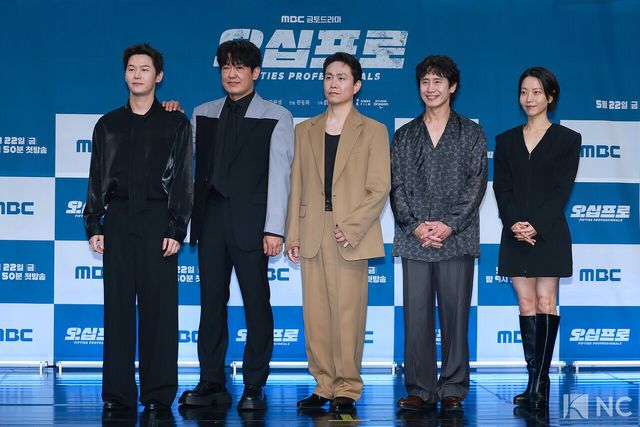 배우 이학주, 허성태, 오정세, 신하균, 김신록. 사진=김규빈 기자