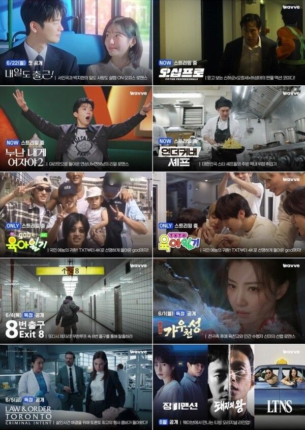 6월 공개되는 '먼슬리 웨이브' 라인업.&nbsp; &nbsp;사진=웨이브