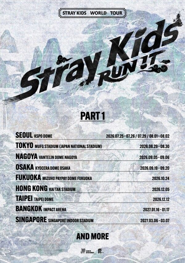 Stray Kids World Tour RUN IT poster. Photo courtesy of JYP Entertainment