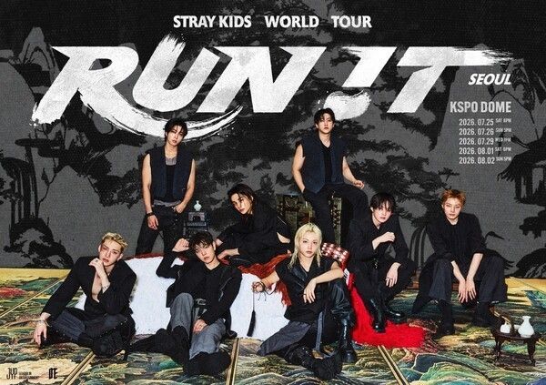 Stray Kids World Tour RUN IT poster. Photo courtesy of JYP Entertainment