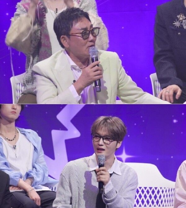 '더 스카웃'에서 서로의 의견을 나누고 있는 이승철과 김재중. 사진=ENA