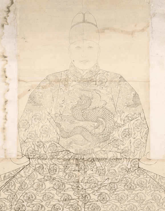 Preliminary sketch of King Sejo's royal portrait. Photo courtesy of the National Museum of the Annals of the Joseon Dynasty.