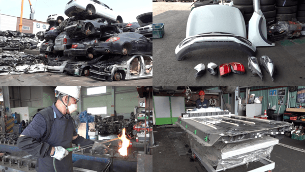 A dismantling yard processes dozens of vehicles each day. Photo courtesy of EBS