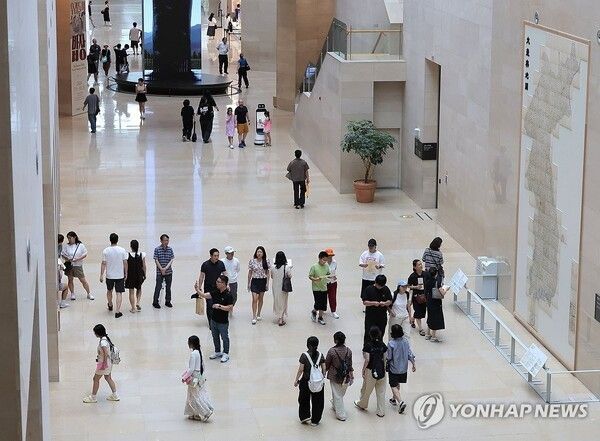 Visitors tour the National Museum of Korea in Seoul on July 15, as the museum reports record attendance for the first half of the year. Photo courtesy of Yonhap News Agency