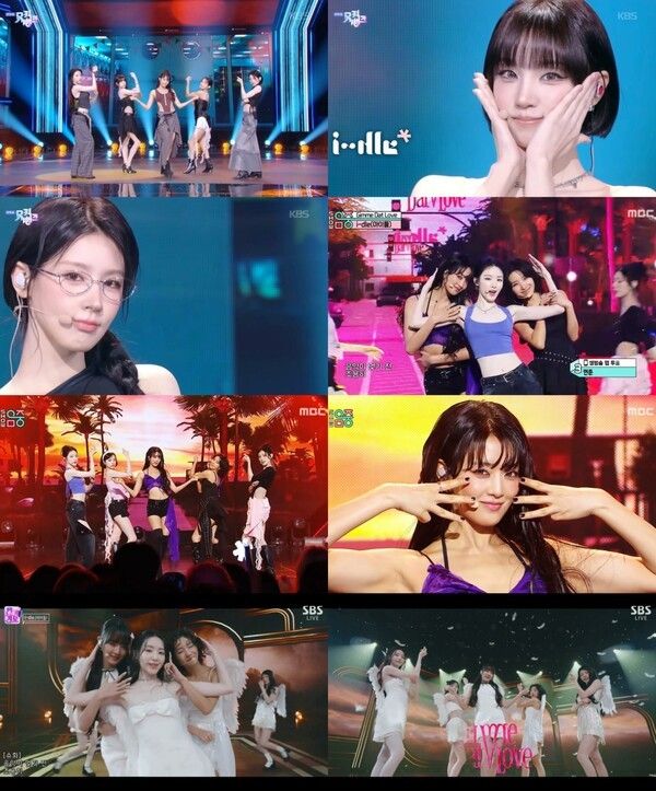 아이들. 사진=KBS2 '뮤직뱅크', MBC '음악중심', SBS '인기가요' 캡처