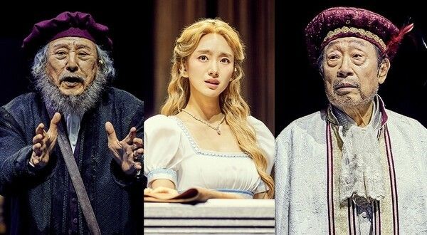 연극 '베니스의 상인' 박근형, 원진아, 신구. 사진=파크 컴퍼니