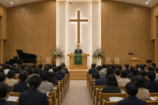 예배중인 교회 모습. 사진=쳇GPT AI 이미지