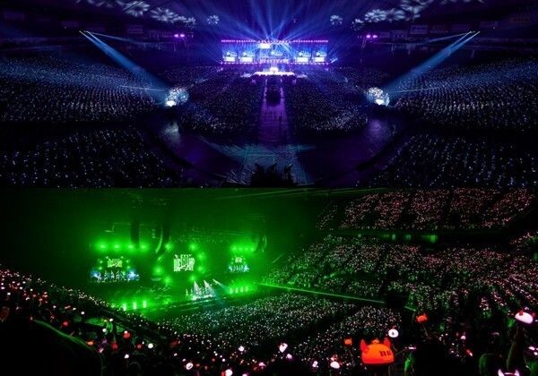 TREASURE at Tokyo Dome for “HELLO AGAIN,” and BABYMONSTER performing “LOVE MONSTERS” in Kobe. Photo courtesy of YG Entertainment.