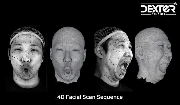 4D 얼굴 메쉬 이미지. 사진=덱스터스튜디오