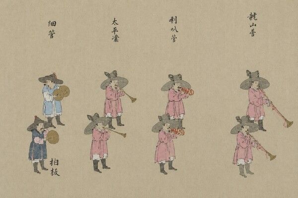 조선통신사행렬도 등성행렬도의 나각수. 사진=국립국악원