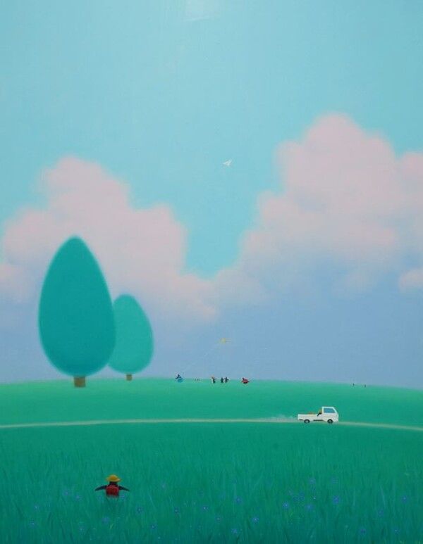 Ryu Kyung-ha, ‘Journey: An Afternoon Following the Wind,’ oil on canvas, 90.9 × 72.7 cm, 2025. Photo courtesy of Superior Gallery