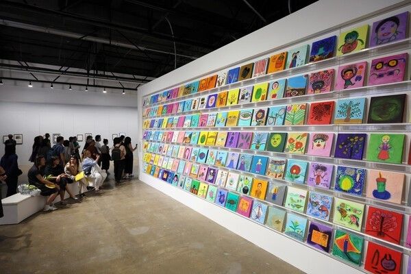 Works by members of the May Mothers House are displayed at the Gwangju Biennale Exhibition Hall. Photo courtesy of Yonhap News