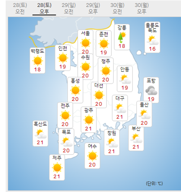 오늘날씨 (기상청 제공)