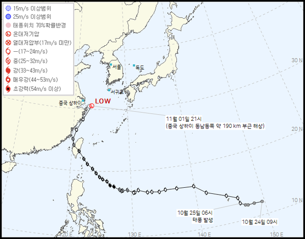 21호태풍경로 (사진=기상청 제공)