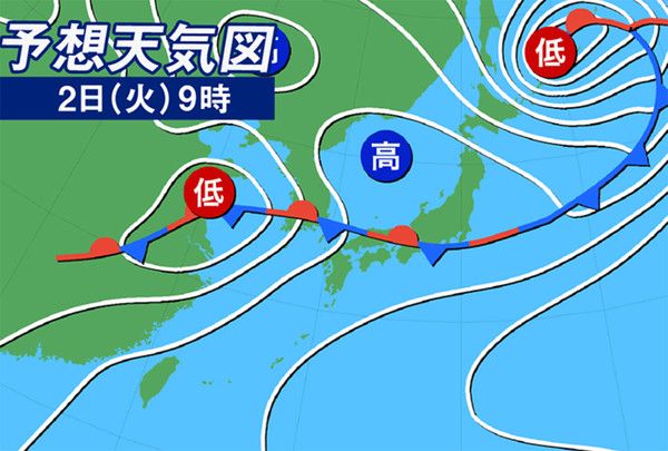 7월 2일 장마전선위치 (사진출처=웨더뉴스)