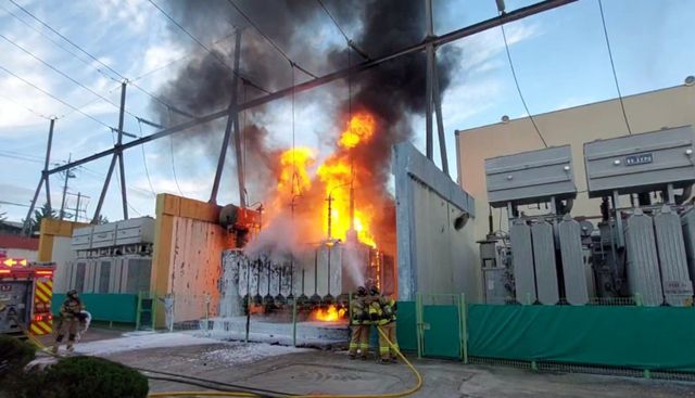 대전 신탄진 변전소 화재 /사진= 대전소방본부 제공