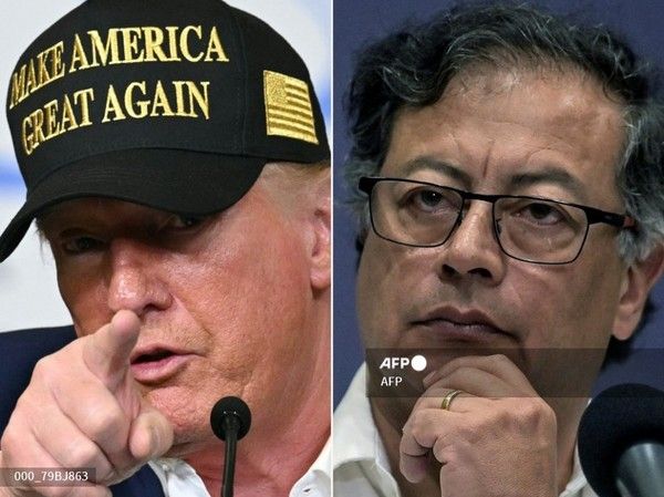 도널드 트럼프 미국 대통령(왼쪽)과 구스타보 페트로 콜롬비아 대통령. 사진제공/AFP통신