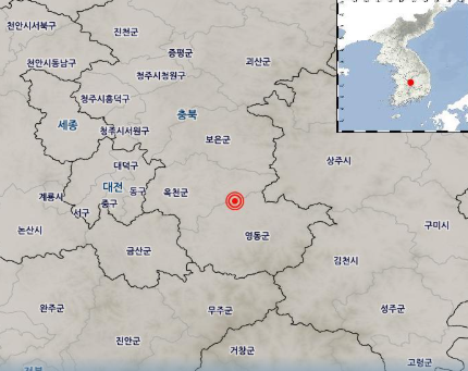 충북 옥천 지진 (사진=기상청 제공)