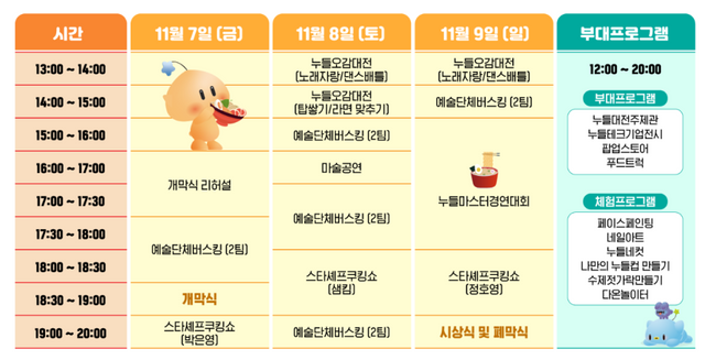 2025 대전누들축제 주차, 기본정보, 가수 라인업 (사진=대전시)