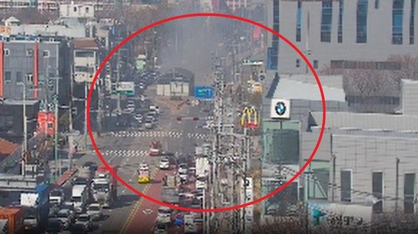 부산 남구 신선대 지하차도 차량 화재 / 경찰청 UTIC 제공