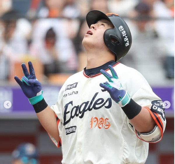 리그 1위! 그리고 개인 통산 100번째 홈런 #노시환 (사진=한화이글스 SNS)