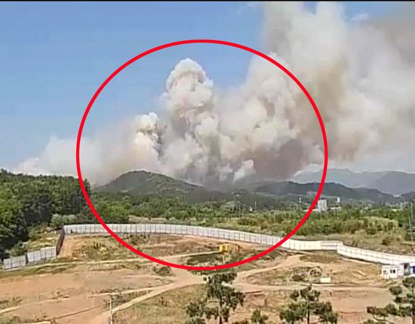 대구 노곡동 산불, 대구 함지산 산불, 칠곡중앙대로 팔달교에서 바라본 모습 CCTV (사진-경찰청UTIC)