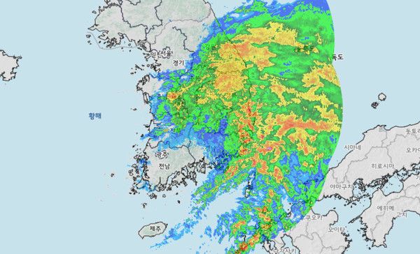 16일 밤 11시 40분 기준, (사진=기상청 제공)