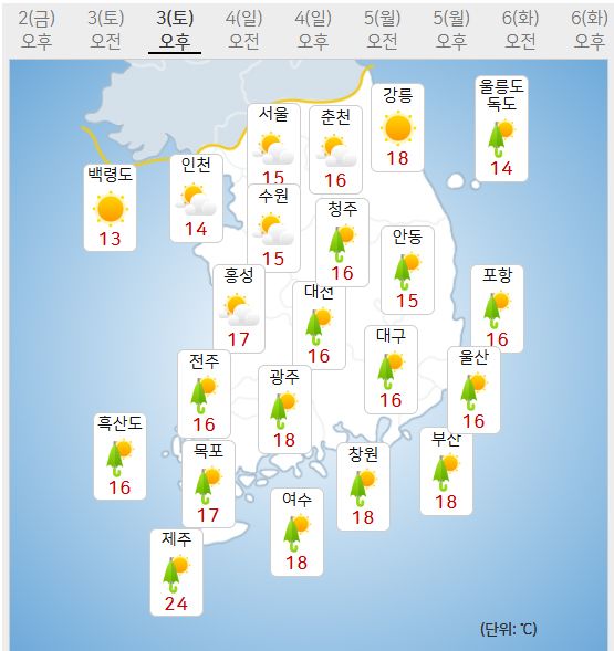 3일 날씨 (사진=기상청 제공)