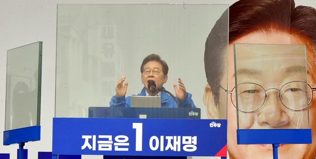이재명 더불어민주당 대선후보 방탄유리막/국제뉴스DB