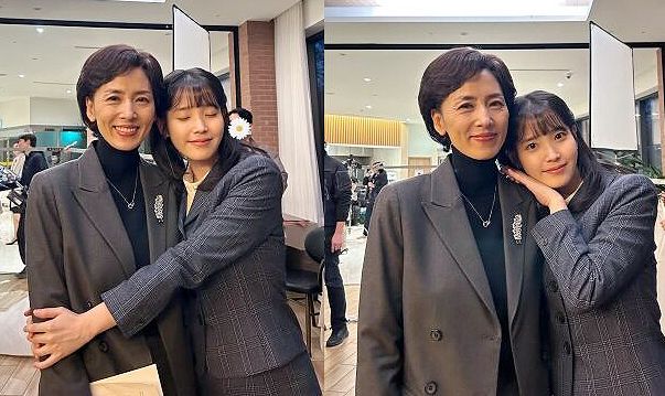 아이유와 故 강명주 배우 (사진=SNS 캡쳐)