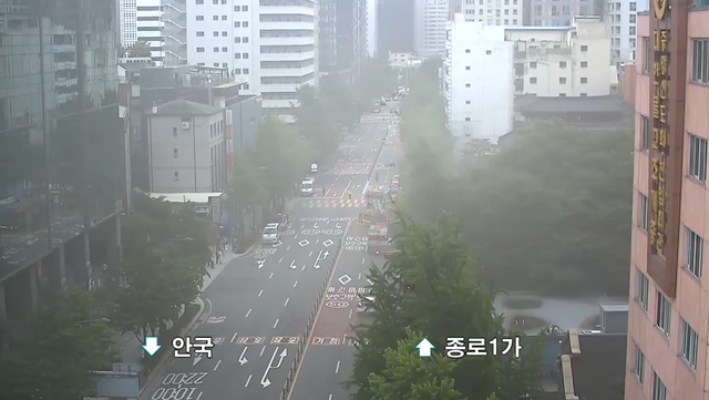 조계사&nbsp;한국불교역사문화기념관 화재 실시간 현장 (사진=경찰청 UTIC 제공)