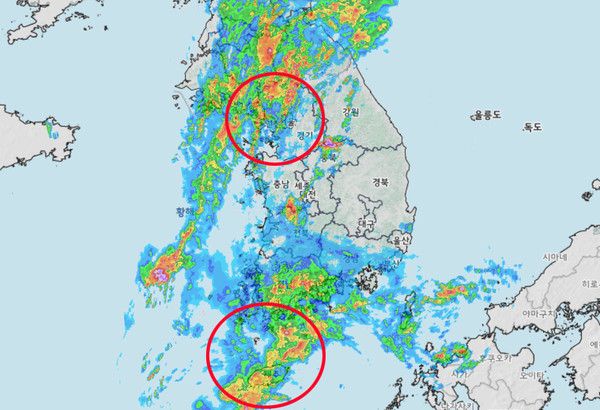 2025년 장마기간, 15일 오후 9시 기준 (사진=기상청 제공)