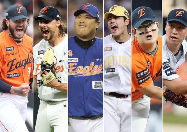폰세, 와이스, 류현진, 문동주, 김서현, 엄상백 (사진=한화이글스 SNS)