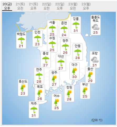 20일 날씨 (사진=기상청 제공)