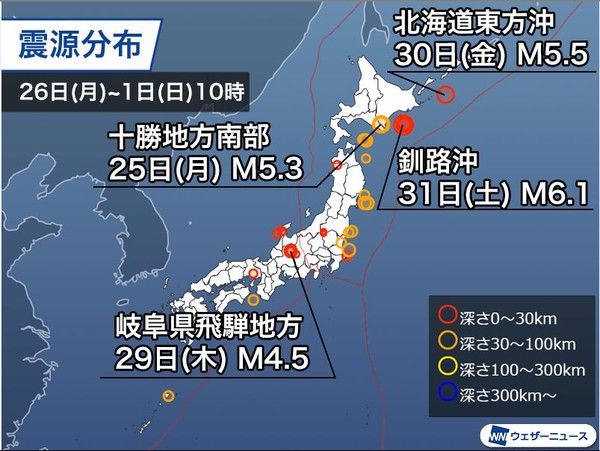 주간지진 일정 (사진출처=웨더뉴스)