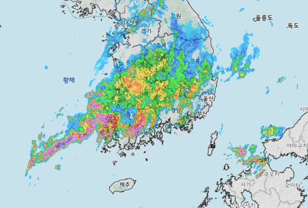 17일 밤 9시 20분 기준 (사진=기상청 제공)