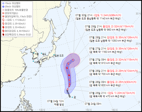 9호 태풍 크로사 (사진=기상청 제공)