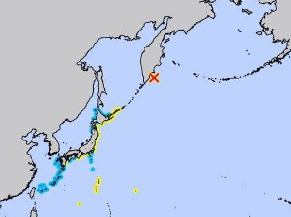 일본 태평양 연안 지역 쓰나미주의보 / 일본 기상청 홈피 캡쳐&nbsp;
