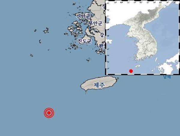 제주 앞바다 지진 (사진=기상청 제공)
