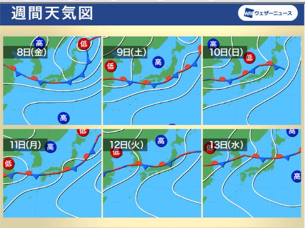 2차 장마전선 위치 (사진출처=웨더뉴스)