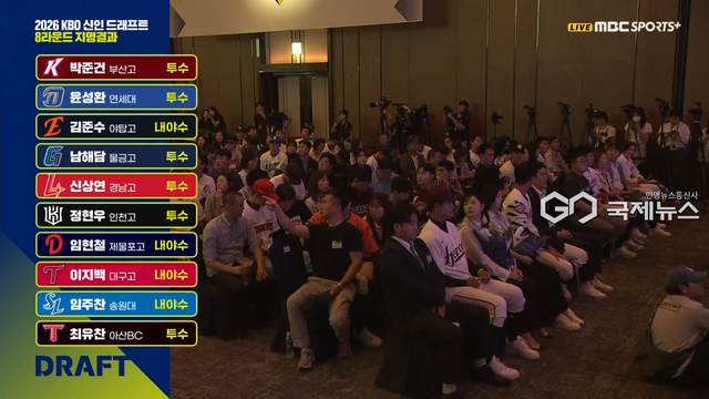 2026 KBO 신인 드래프트 8라운드 결과 (사진=중계화면 캡쳐)